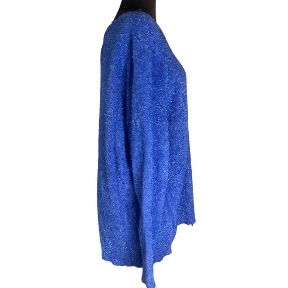 Sandrine Rose X Free People Fuzzy Metallic Distressed Oversized Sweater Large - Picture 4 of 10